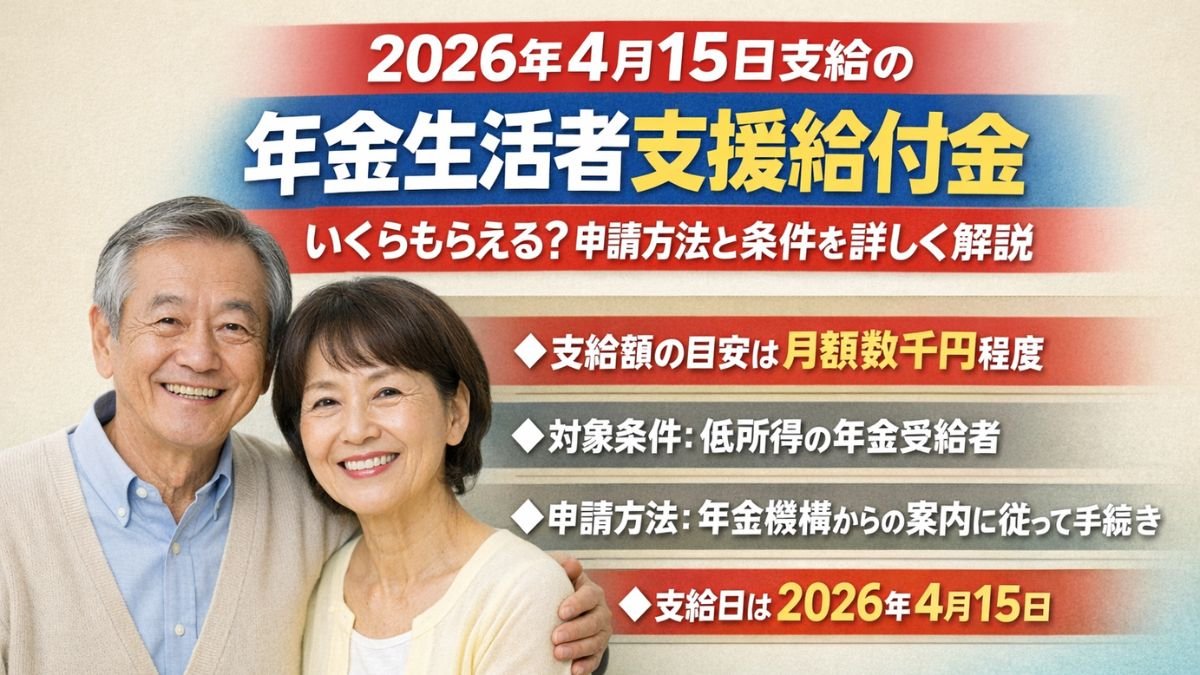 2026年4月15日支給の年金受給者 支援給付金｜いくらもらえる？申請方法と条件を詳しく解説