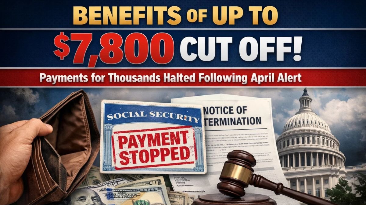 Benefits of up to $7,800 Cut Off! Payments for Thousands Halted Following April Alert